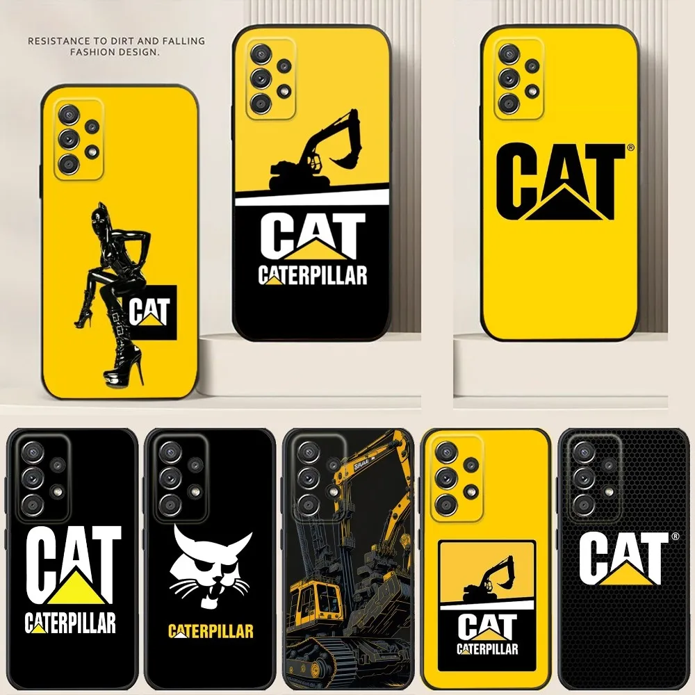 Excavator Phone Case For Samsung S24 S21 S22 S23 S30 Ultra S20 Plus Note 10 9 5G C-Caterpillars-C-CAT Black soft silicone case