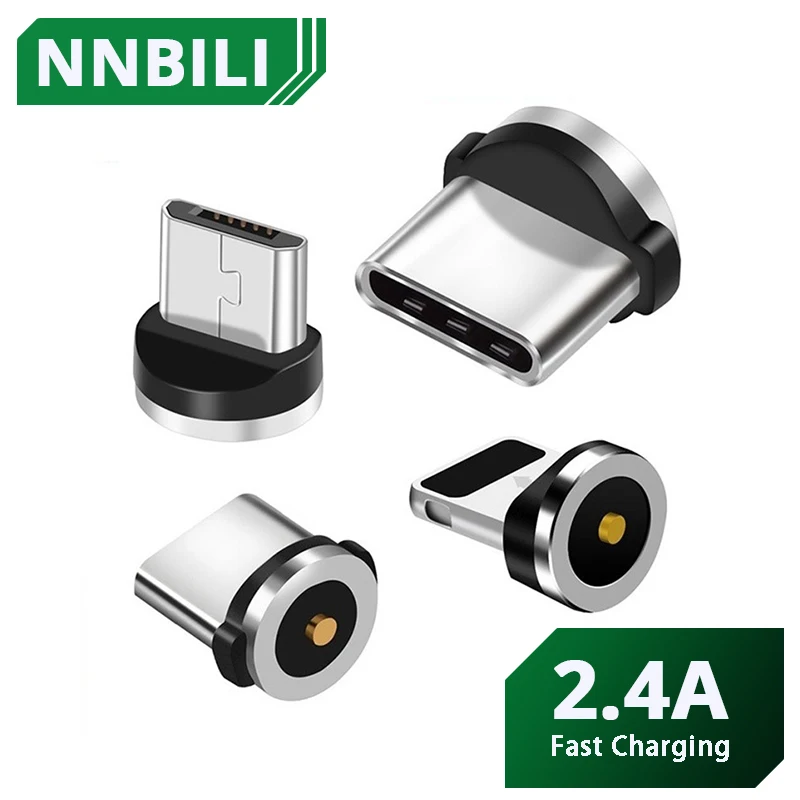 

5 шт., 9 шт., Круглый Магнитный кабель с разъемами типа C и Micro USB