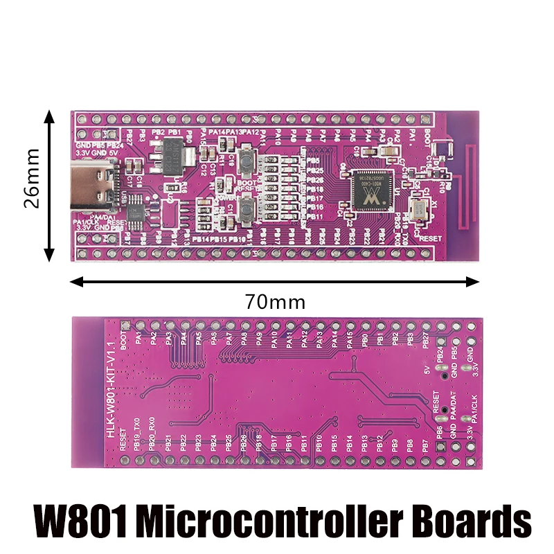 W801 плата микроконтроллера 32 бит WiFi Bluetooth-совместимая Двухрежимная SoC макетная IoT