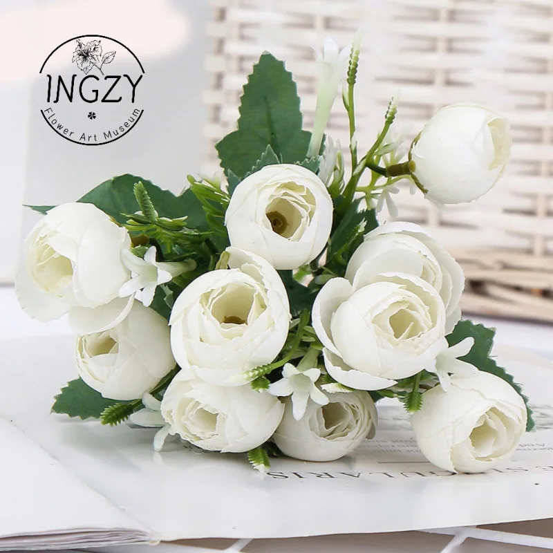 

Ingzy Artificial Flower Shooting Props Home Garden Decoration Realistic Bud Texture Soft Texture Simulation of Rosebuds