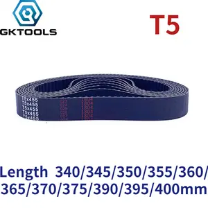 T5 Width 10/15/20/25/30/35/4 0/45/50mm  Closed Loop Rubber Timing Belt Length 340/345/350/355/360 /365/370/375/390/39 5/400mm 