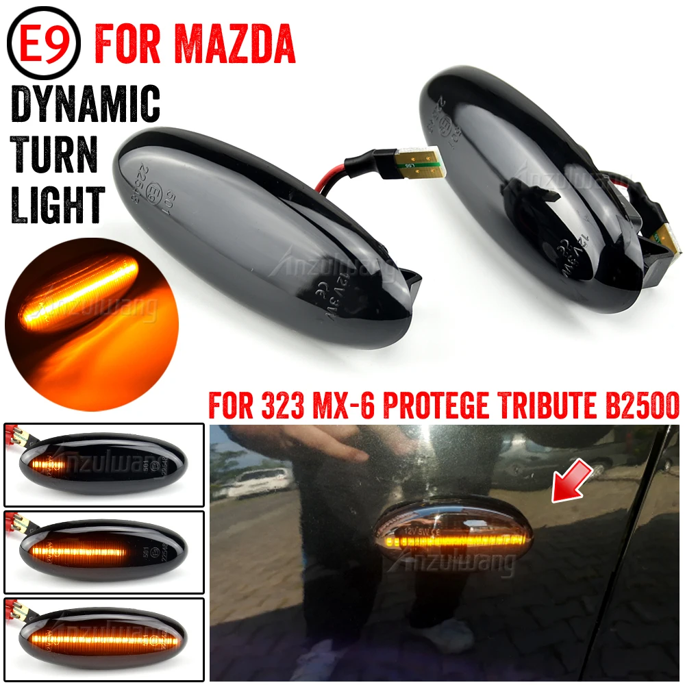 1 Pair Dynamic Blinker Turn Signal Lamp LED Side Marker Light For MAZDA 323 Familia Protege Tribute MX-6 Astina Lantis