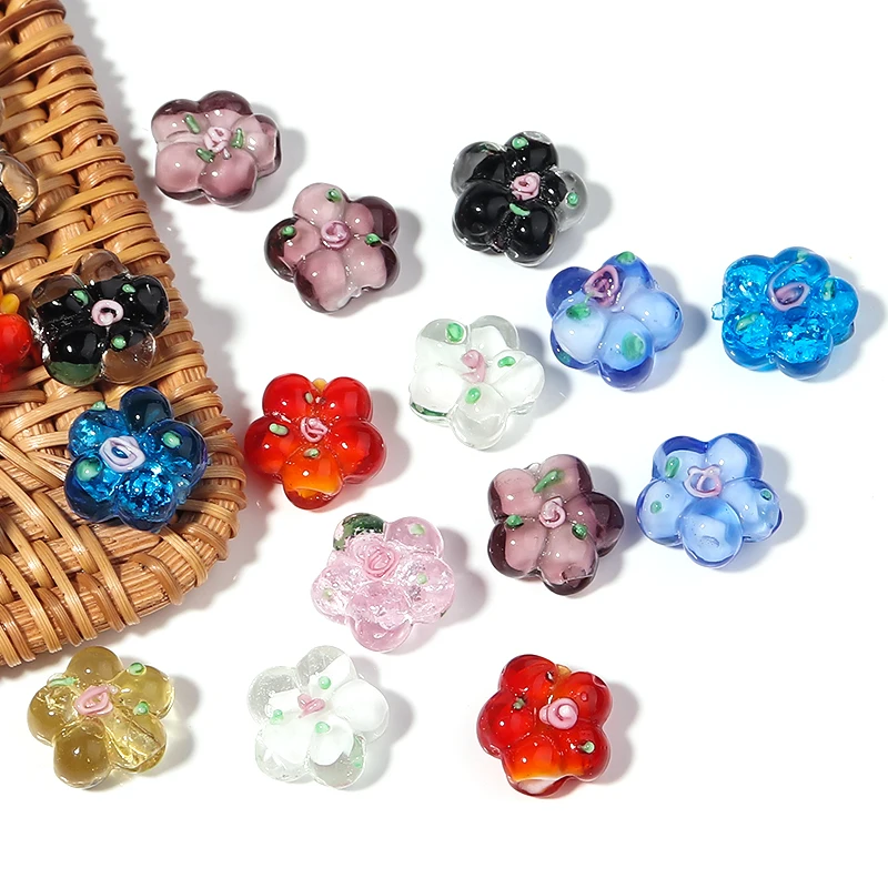 

10pcs/lot Glass Lampwork Semitransparent Jewelry Bead Loose Beads For Making Diy Bracelet Necklace Jewelry Accessories Wholesale