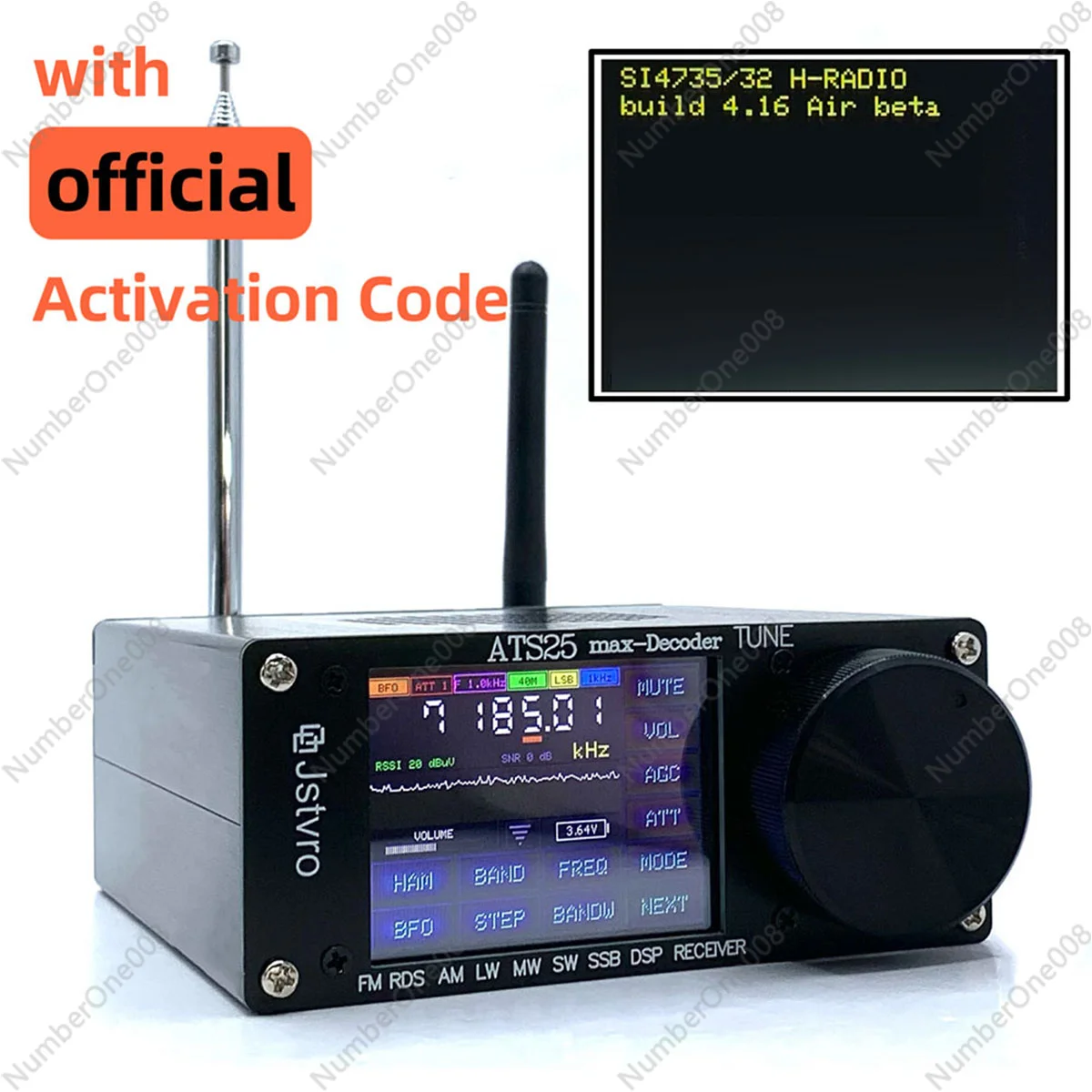 ATS-25Max-декодер SI4732 Полный радиоприемник DSP FM LW MW SW SSB 2 4-дюймовый сенсорный экран 64-108