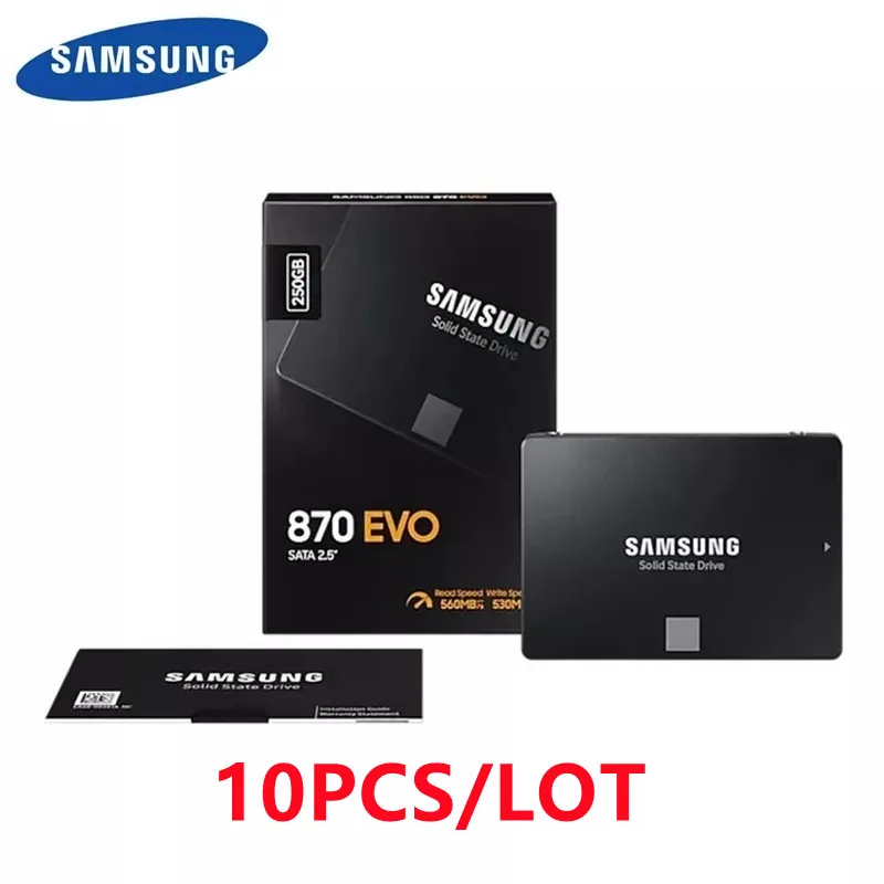 Promotion!!! 10pcs/lot Samsung 870 EVO 250GB SSD Internal Solid State Hard Drive SATA3 2.5 Inch SSD for Laptop Desktop PC