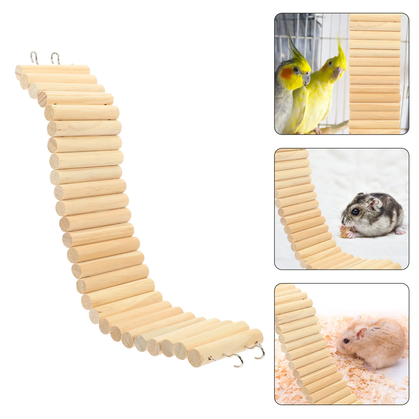 

Ladder Wooden Hamster Bridge Climbing Hideout Rat Smallguinea Toycage Pet Fence Bendy Suspension Bendable Ornamentanimals Wood
