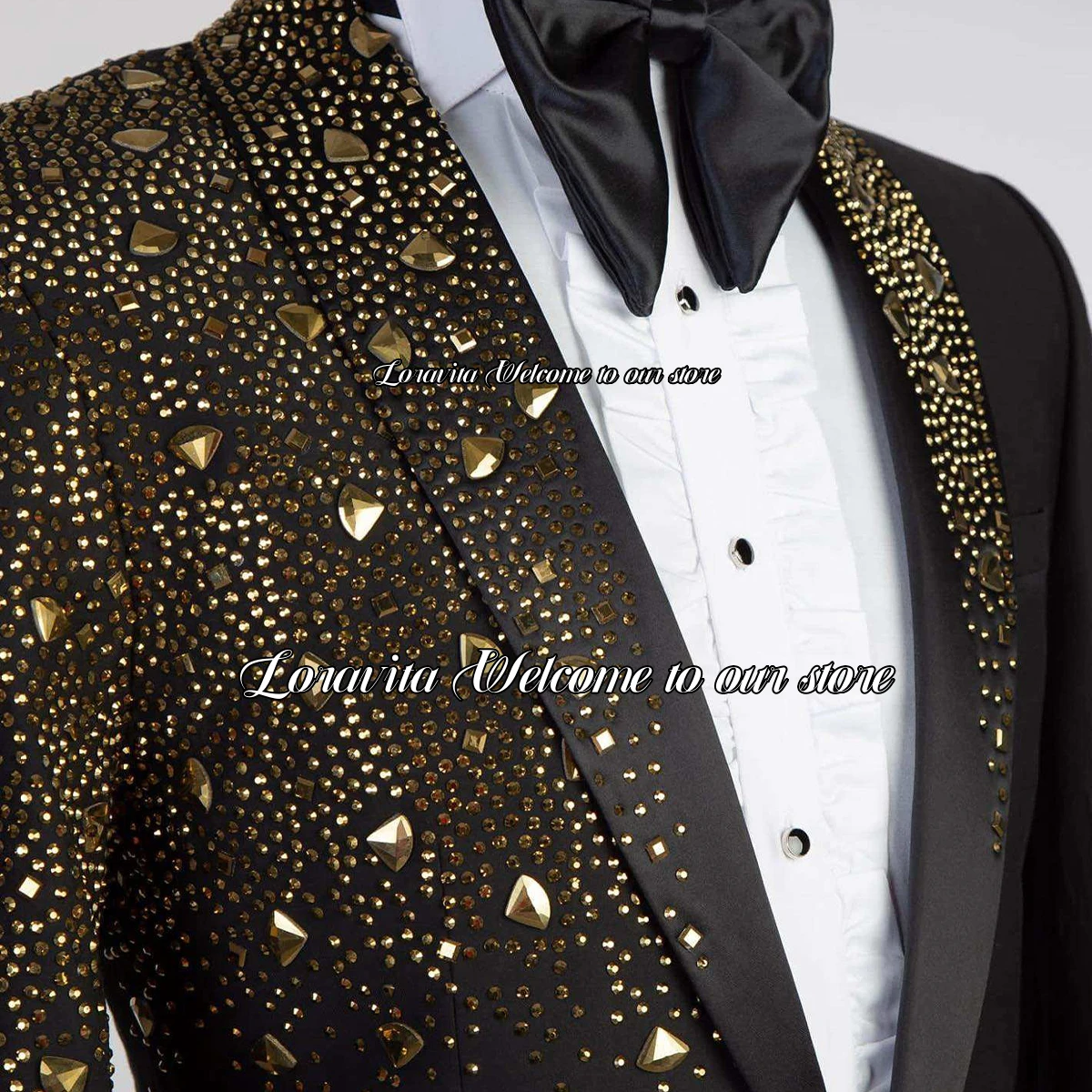 Металлические украшения мужские костюмы шаль с лацканами комплекты из 2