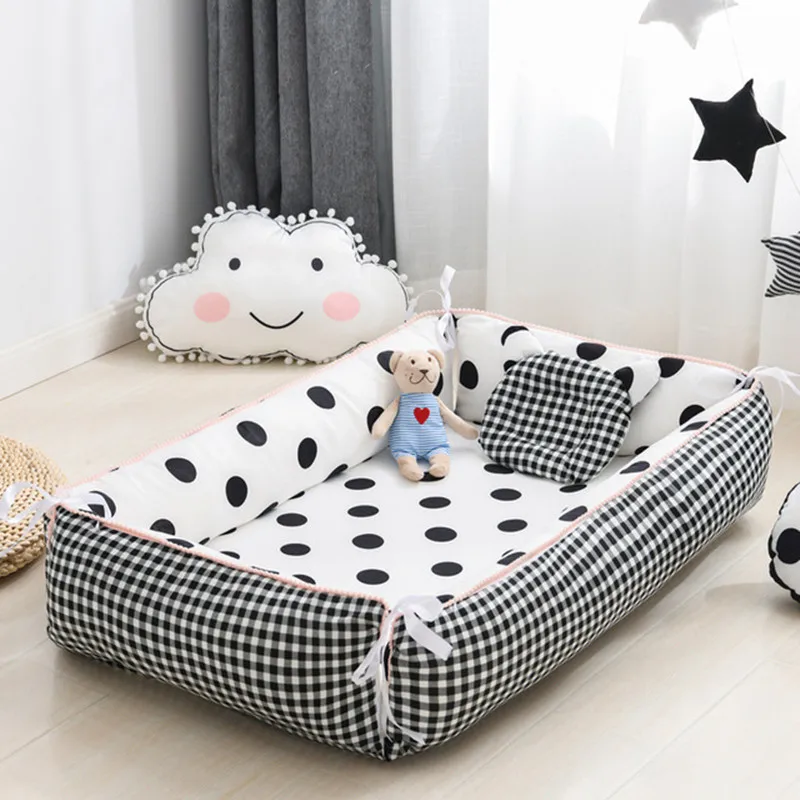 0-18Months Baby Bed Infant Newborn Baby Lounger Portable Baby Nest Bed Cotton Baby Crib Toddler Bed Baby Nursery Carrycot Bed