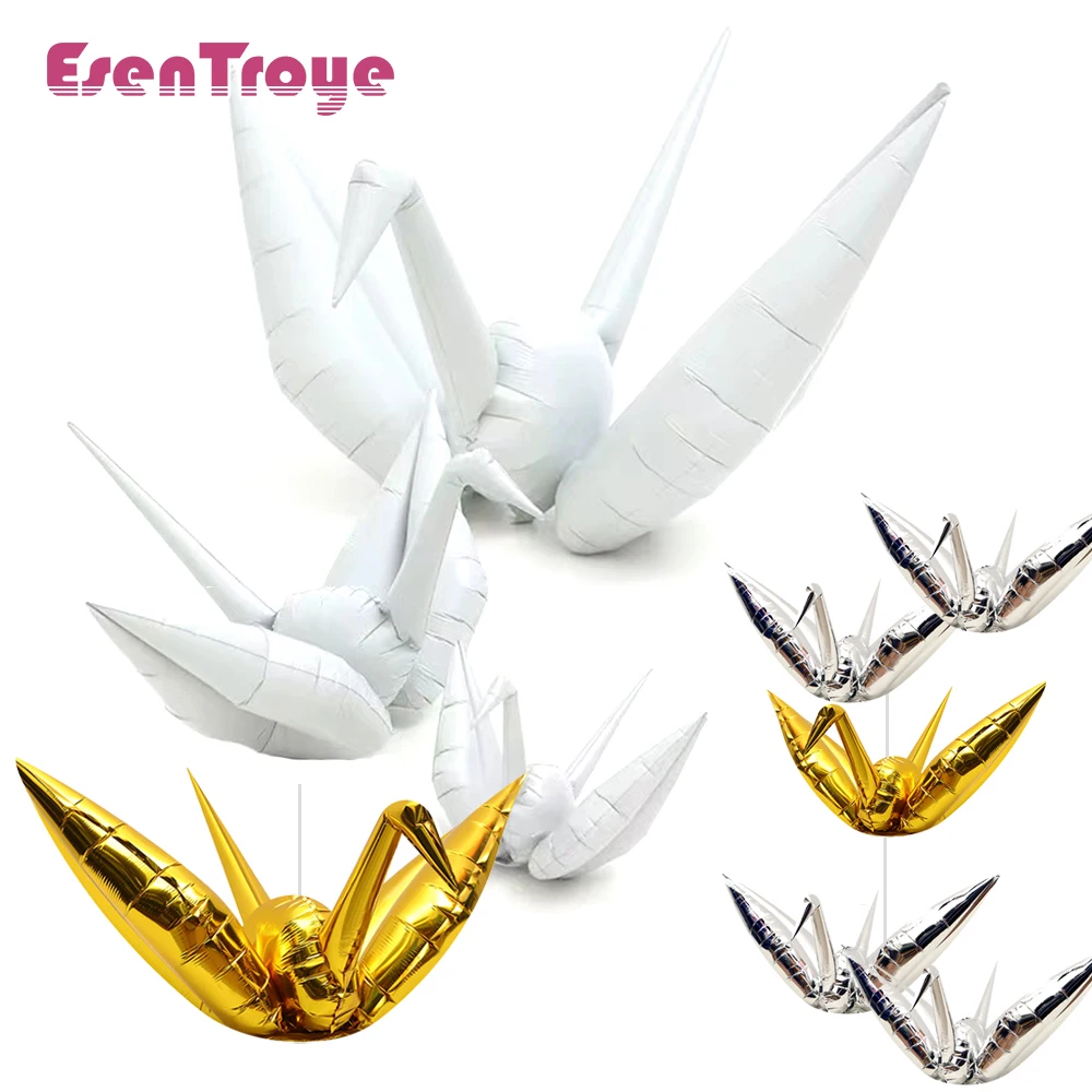 

Paper Crane Foil Balloons 22inch Explosion Star 18in 4D Round Sphere Metallic Ball for Birthday Party Wedding Baby Shower Decor