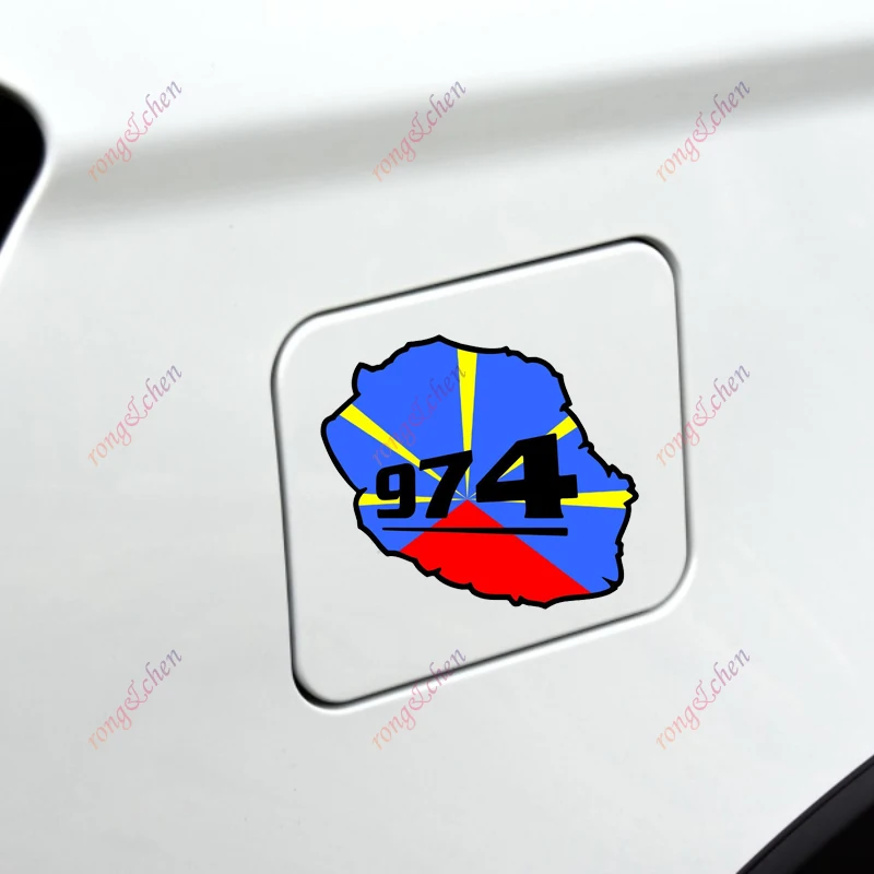 Карта флага креативные автомобильные стикеры Reunion Island 974 для автомобиля