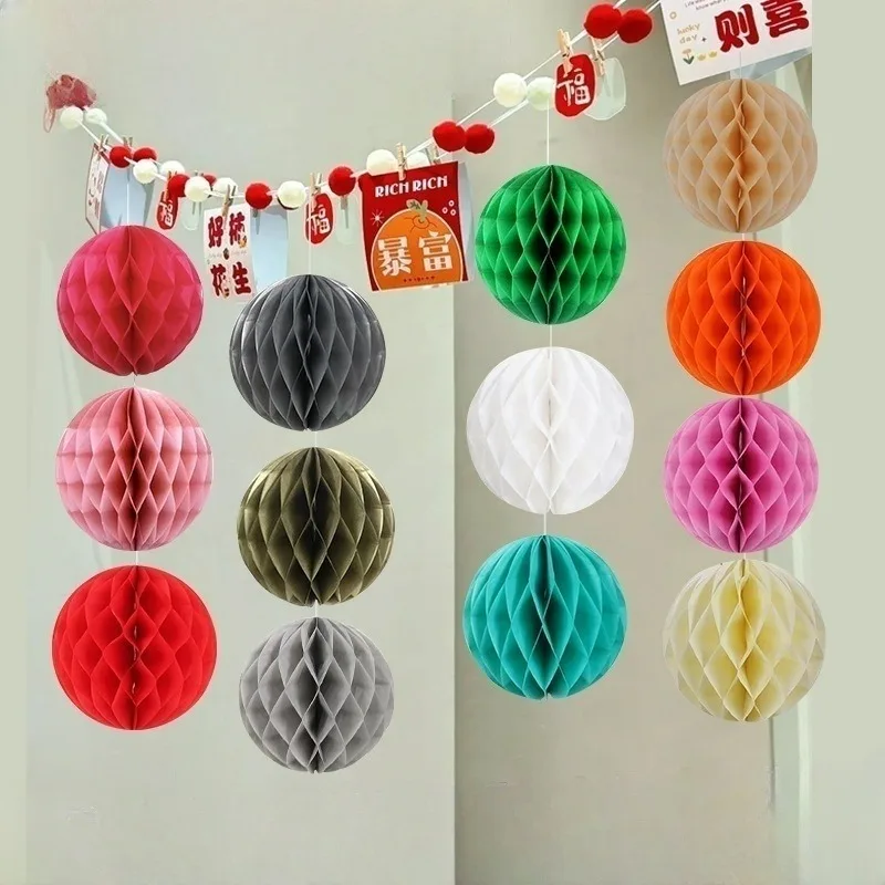 Празднования разноцветные сотовые шары ручной работы Тема дня рождения