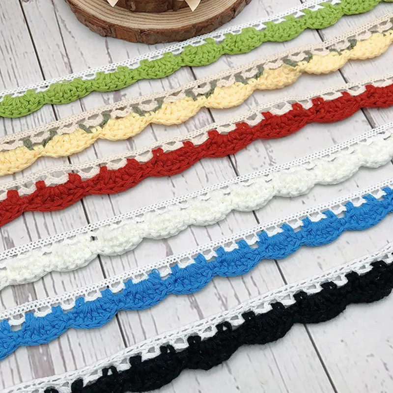 3 ярда цветная хлопковая кружевная ткань для шитья одежды декоративная вязаная