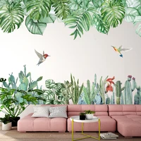 nordic tropical green leaves wall sticker for bedroom living room sofa tv background wall decor vinyl wall art decals home decor