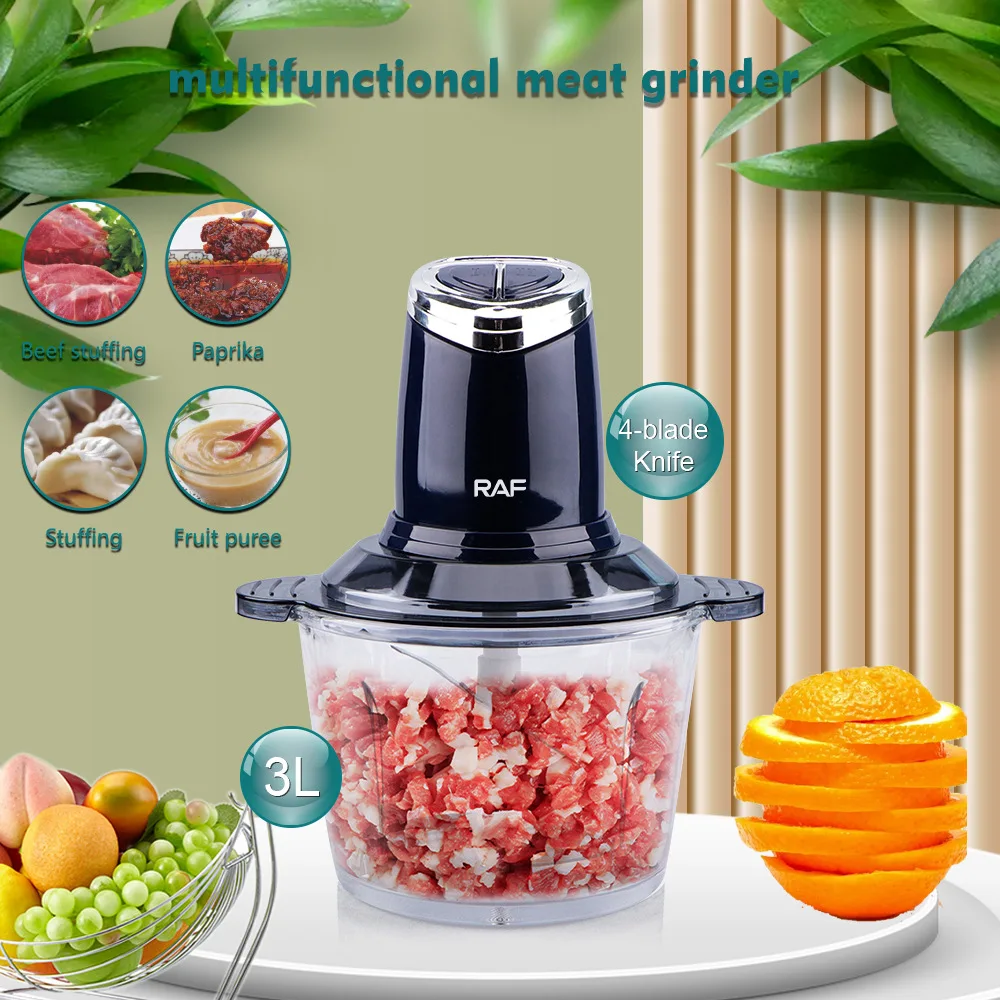 

Meat Grinder Electric, Food Processor 3L Stainless Steel Meat Blender Food Chopper for Meat, Vegetables, Fruits and Nuts
