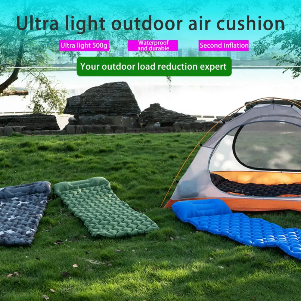 

Camping Air Mattress Built-in Air Pump Inflatable Mattress With Pillow Air Matt Portable Self-inflating Mats Bed For Sleeping