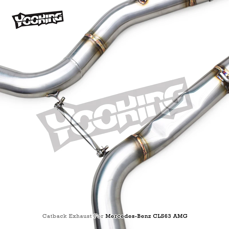 Фото Выхлопная система Custom Exhaust Pipes Muffler Witn Control для Mercedes-Benz CLS63 AMG 2007-2017, из нержавеющей стали, с клапанами, спортивная, Catback №3