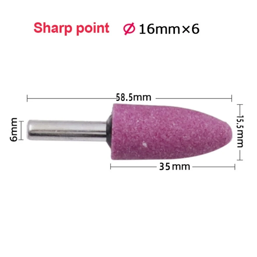 

3 шт., 6 мм хвостовик, красный корунд, коническая шлифовальная головка для полировки и удаления ржавчины, мини-щетка для дрели Dremel