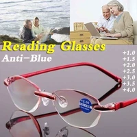 anti blue reading glasses for women rimless presbyopia glasses presbyopia magnifying glasses