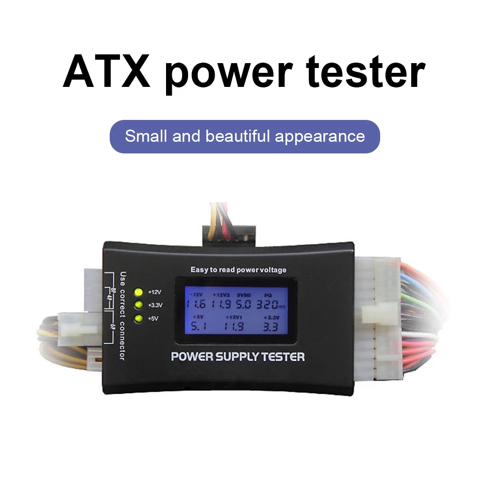

20/24 Pin Power Supply Tester Check Diagnostic Tools Power Measuring Tester Multifunction PC Power Measuring for ATX BTX ITX TFX