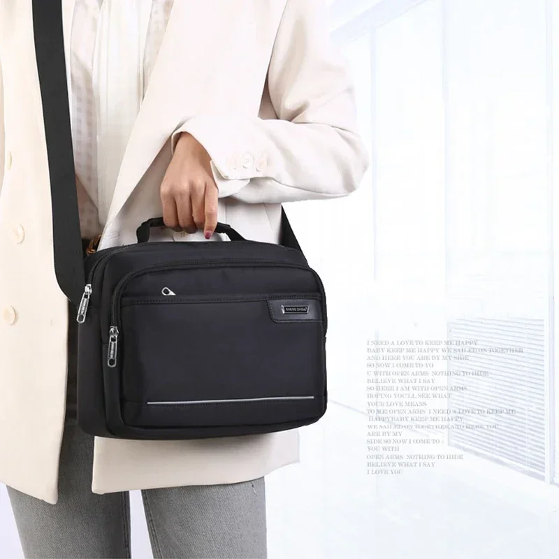 

Business Horizontal Bag Men Capacity Strip Crossbody Large Men's With For Messenger Bags Reflective Casual Shoulder Nylon