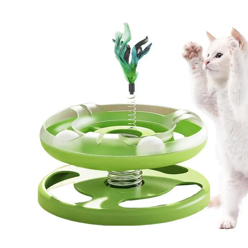 

Cat Toys For Indoor Cats Interactive Cat Toy With Moving Balls Turntable Kitten Toy Ball Track Multi-Stage Interactive Cat Toy