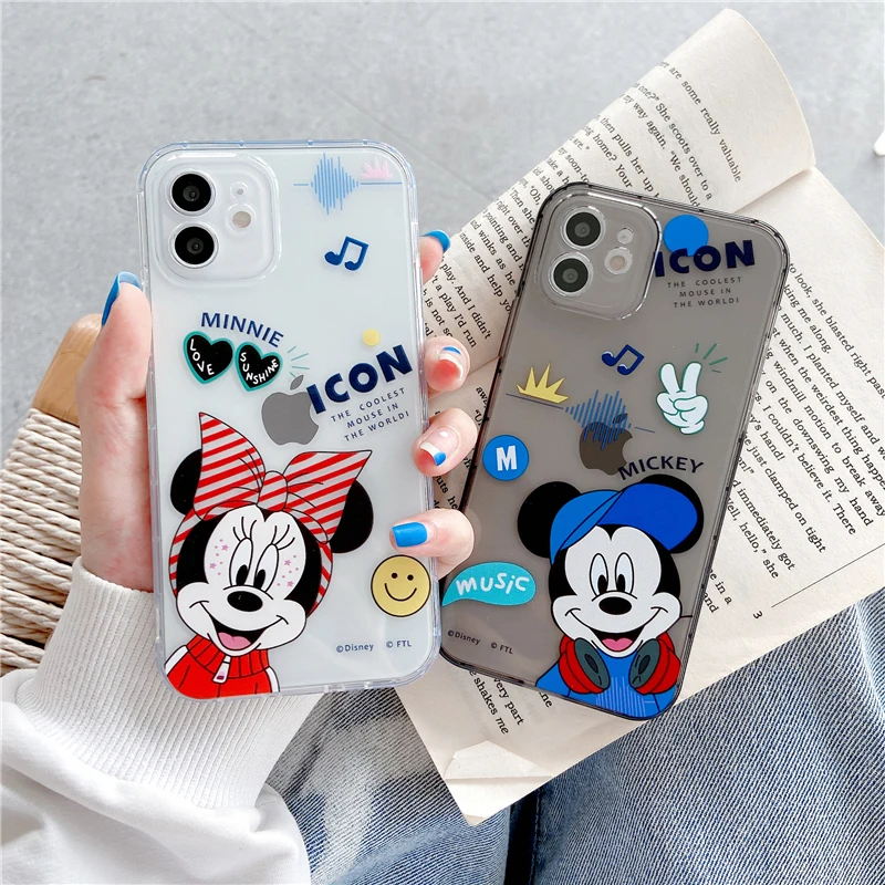 

Disney Minnie Mickey Phone Case for iPhone 11 12 13 mini pro XS MAX 8 7 Plus X XR Cover