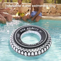 cool black wheel tire swimming ring adult inflatable pool float tube circle summer water toys swimming float ring air mattress