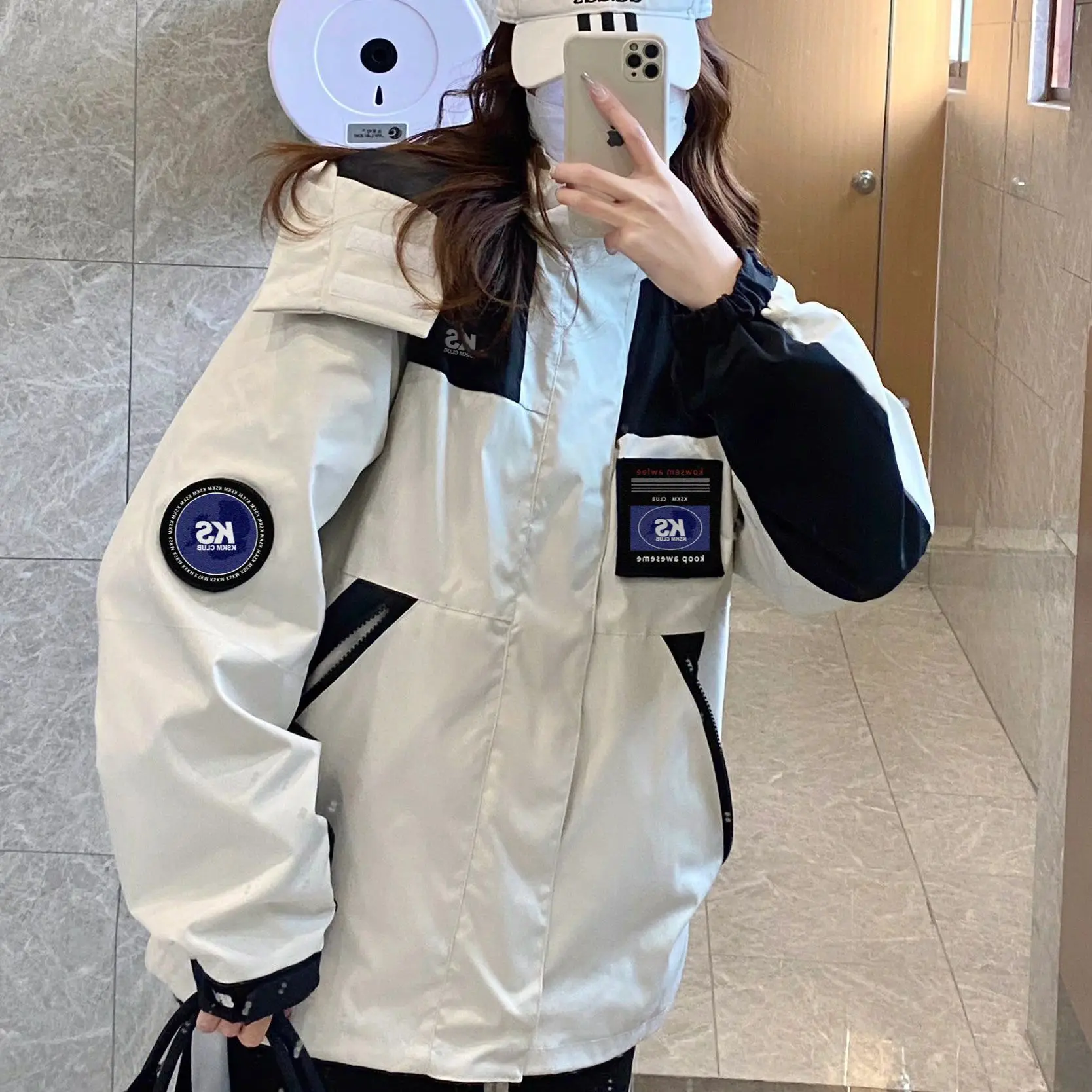 Winter Cotton Jacket Women Harajuku Streetwear Letter Embroidery Patchwork Thick Oversized Casual Fashion Warm Jacket