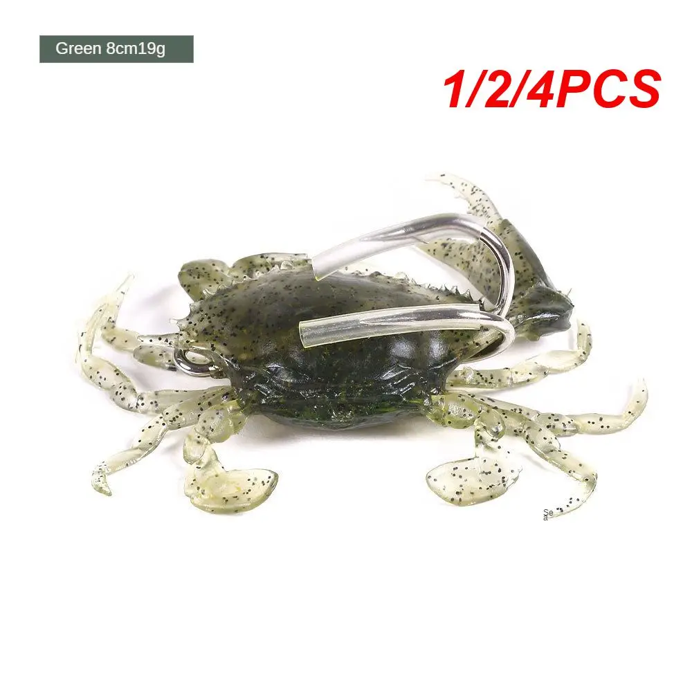 

1/2/4PCS Simulation Crab Soft Bait With Hook 10cm 30g Anti Corrosion Vivid Fake Bait For Octopus Bait Saltwater Sea Fishing