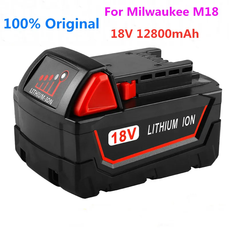 

18V 12800mAh Li-ion Tool Battery for Milwaukee M18 48-11-1815 48-11-1850 2646-20 2642-21CT Repalcement M18 Battery+free shipping