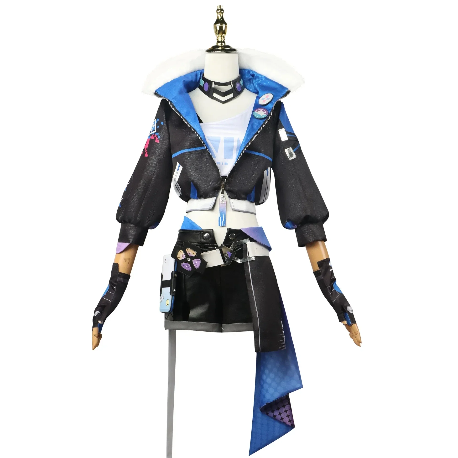 Honkai Star Rail Silver Wolf Косплей Костюм Парик Игровая Униформа Очки Серьги Stellaron Hunters