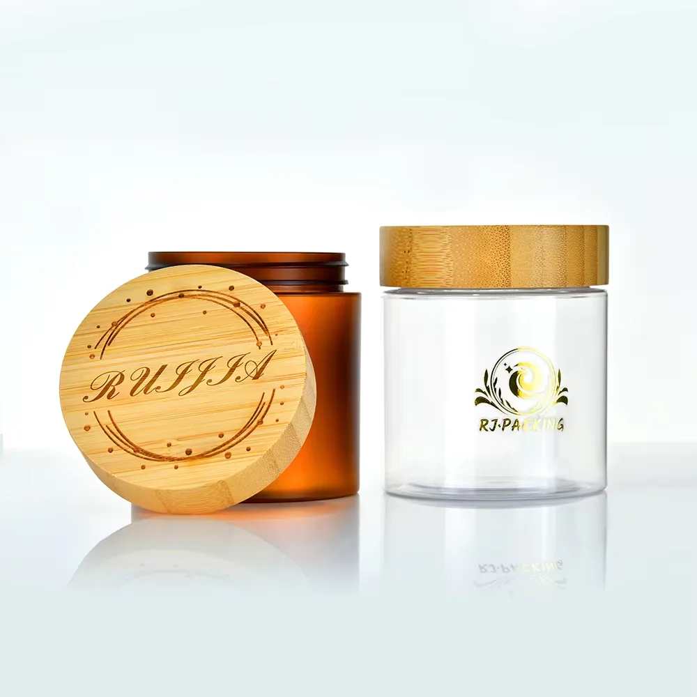 100 * экологически чистый натуральный бамбук 50 мл 5 унций 8 500 ПЭТ янтарное матовое