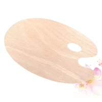 wooden tray palettes oval with thumb hole color mixing tray pallet for diy oil watercolor brushes artist wood color 20x30cm