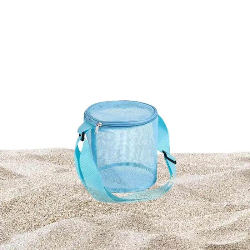 

Mesh Sand Toy Bag Seashell Collect Bags For Kids Beach Toys Bag For Holding Beach Shell Sand Toys Foldable Mesh Beach Bag For