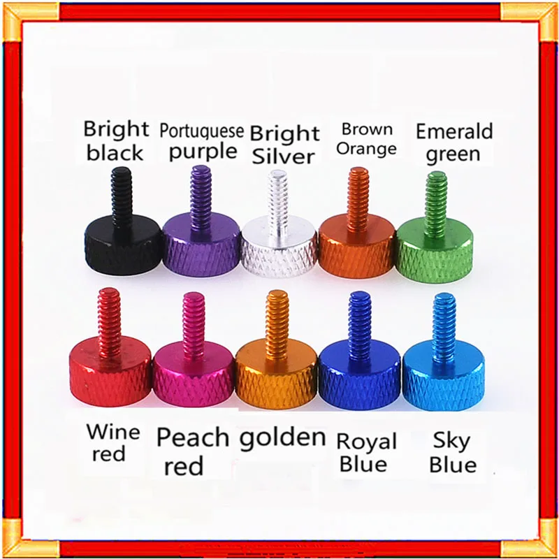 1 шт. цветной винт с накатанной головкой из алюминиевого сплава ручная затяжка 6