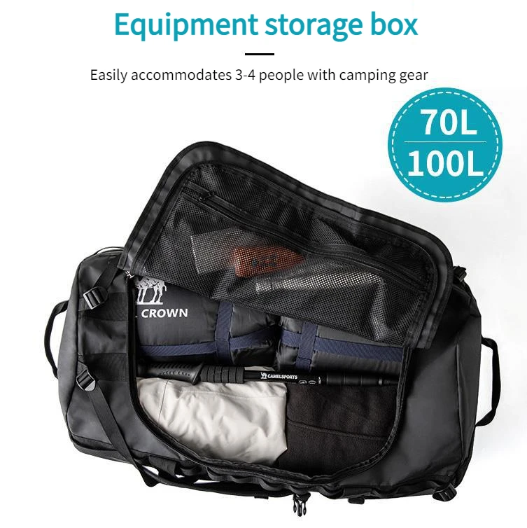 Large Capacity Men's Sports Bag Waterproof Backpack Mountaineering Bag Fitness Bag Travel Bag Portable Large Travel Bag Weekend