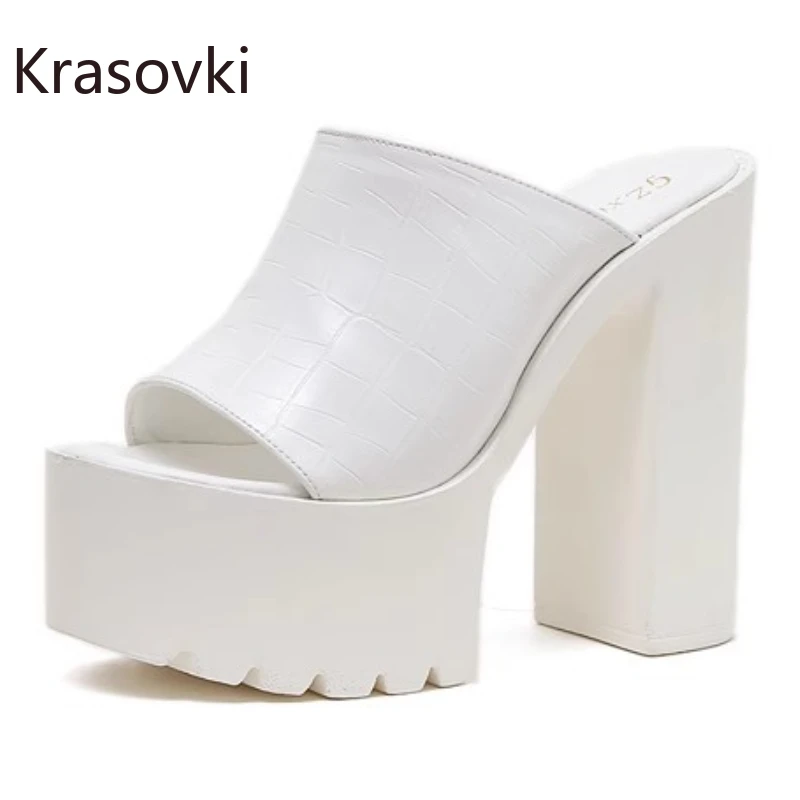 

Женские синтетические шлепанцы, на платформе 14 см