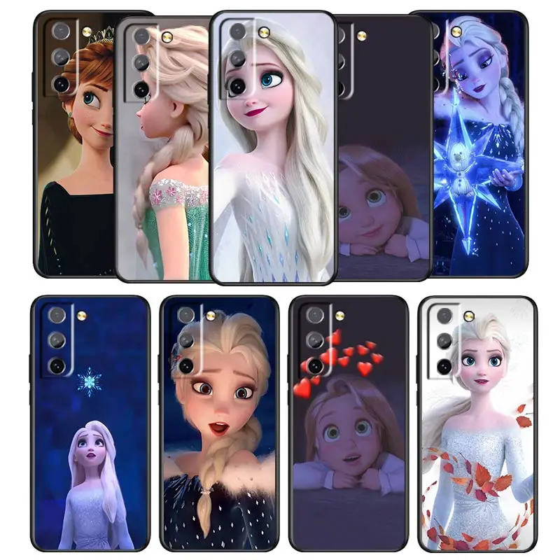 Nice looking Frozen Phone Case For Samsung Galaxy S22 S21 S20 S10 S10e S9 S8 S7 PRO Ultra Plus FE Lite Black luxury Silicone