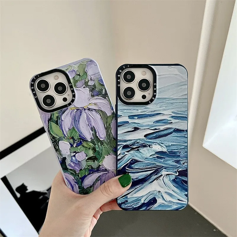 

CASETIFY Oil Painting Flower Sea For Apple 14/13/12/11/X/XR/XS Apple 14/13/12/11 Pro Max XS MAX Phone Case Is Drop-proof Soft