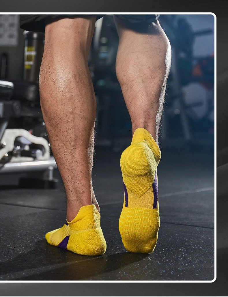 Sports Socks  Professional Sports Socks Breathable Socks Towel Bottom Terry Thickened Non Slip Fitness Short Tube Running Socks