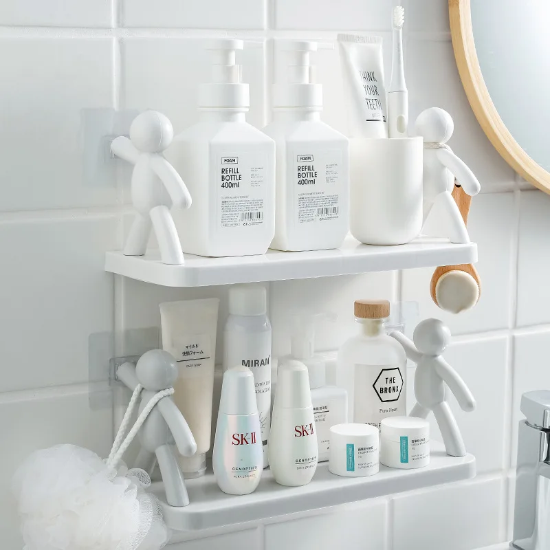 

Hole Free Kitchen Villain Wall Hanging Rack Household Dormitory Cosmetics Desktop Kitchen Storage Rack Stationery Support