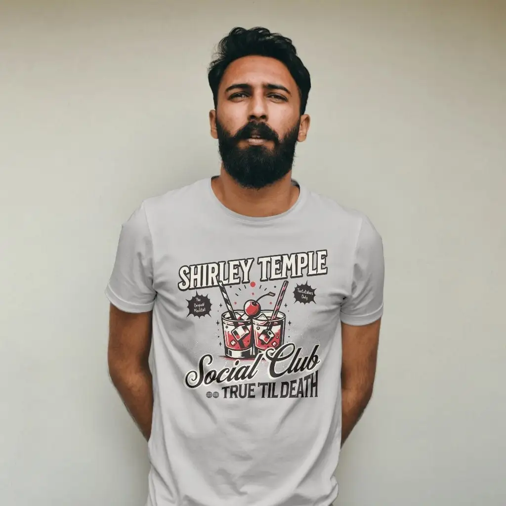 Футболка Ширли Храм Социальный клуб для любовника OG Mocktail Sober Bartender Straightedge подарок