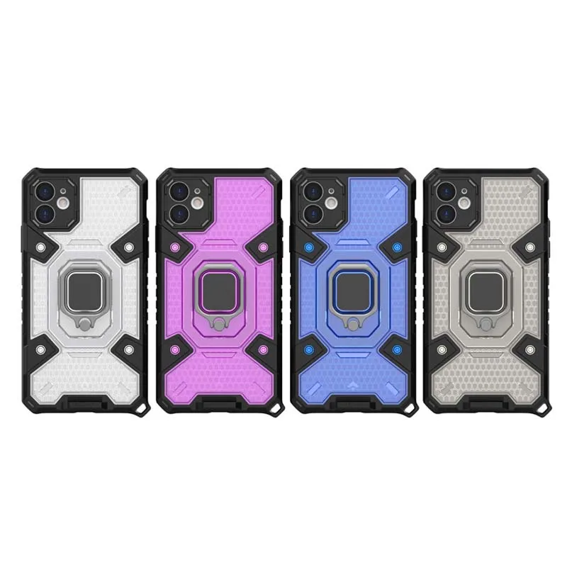 

Transparent Shockproof Ring Stent Case For IPhone X XR XSMax Phone Cover for 11 12 13 Pro Max
