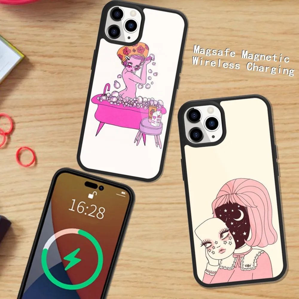 Чехол Для Телефона Valfre Art Print С Магнитным Magsafe iPhone 15/14/13/12/11 Plus Pro Max — Совместимый