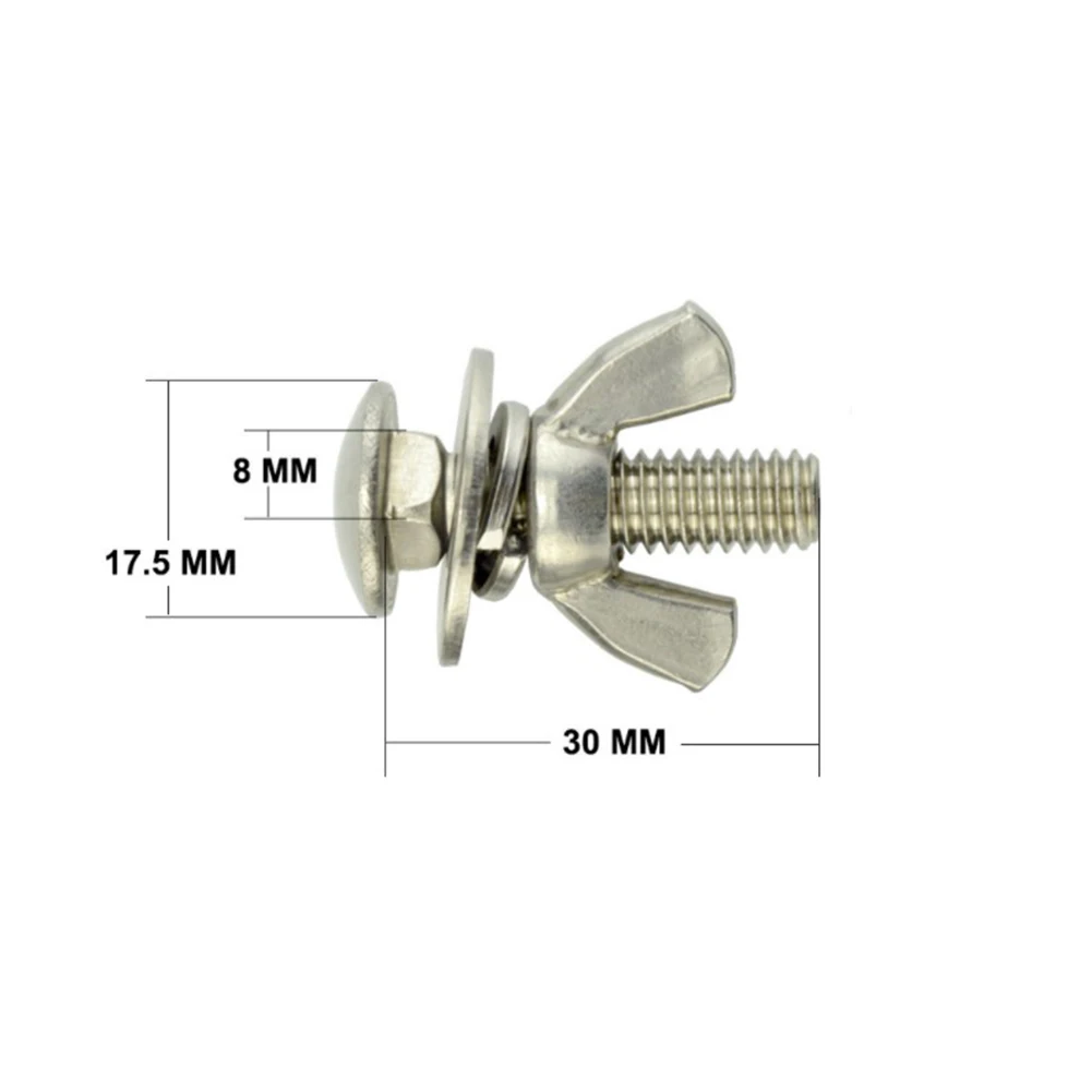 

2pcs/set Bolts Scuba Diving Backplate Tech Submersible Butterfly Screw Bolt Donut Wing Nut Stainless Steel Water Sport Supplies