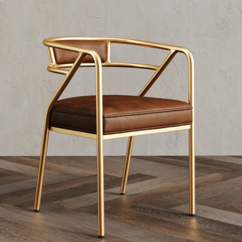 

Kitchen Metal Chair Leather Desk Luxury Minimalist Adult Dining Chair Design Modern Bedroom Fauteuil Salon Room Designs SGQ40XP