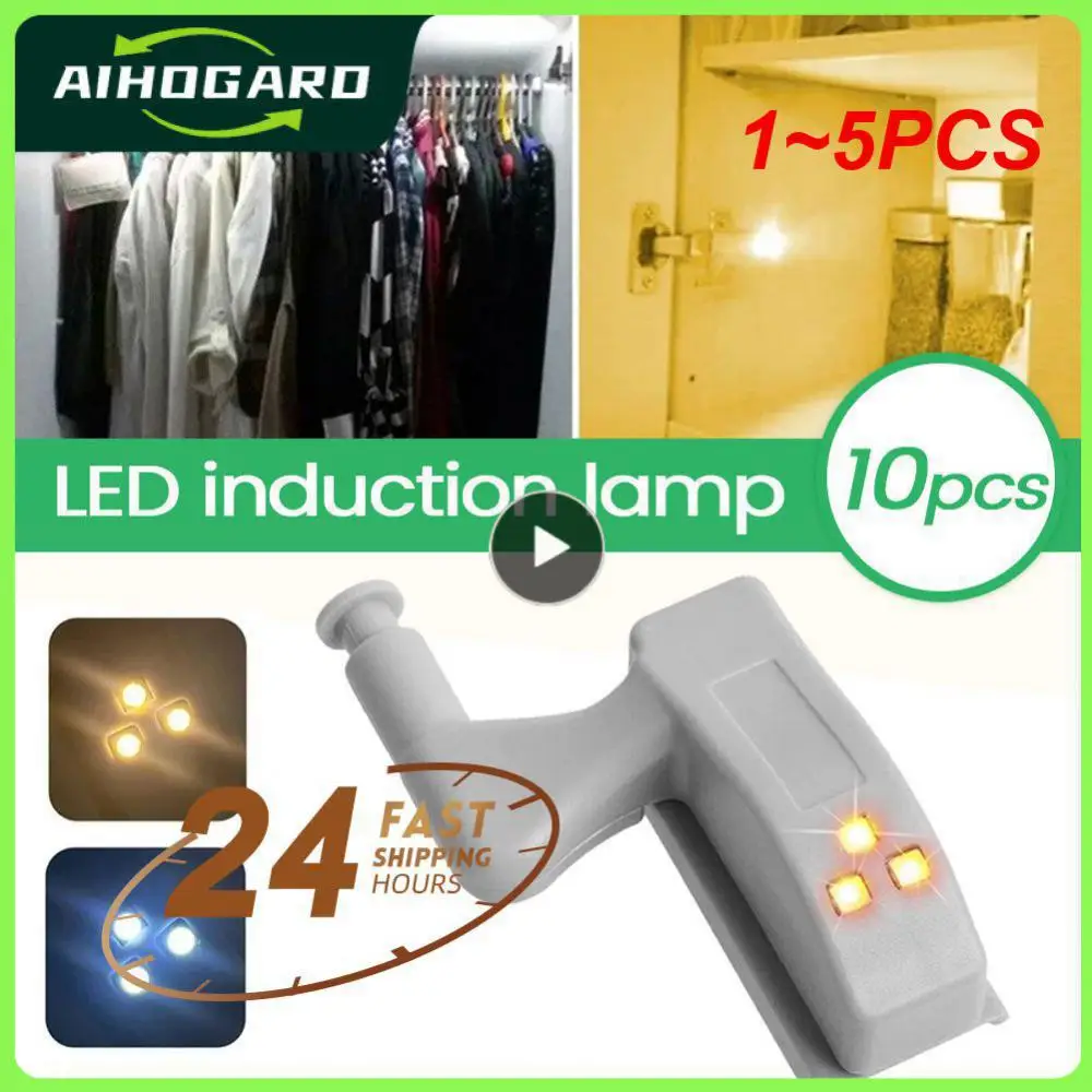 

1~5PCS Universal LED Inner Hinge Lamp Cabinet Induction Lights Wardrobe Cupboard Sensor Lights Bedroom Kitchen Closet Night