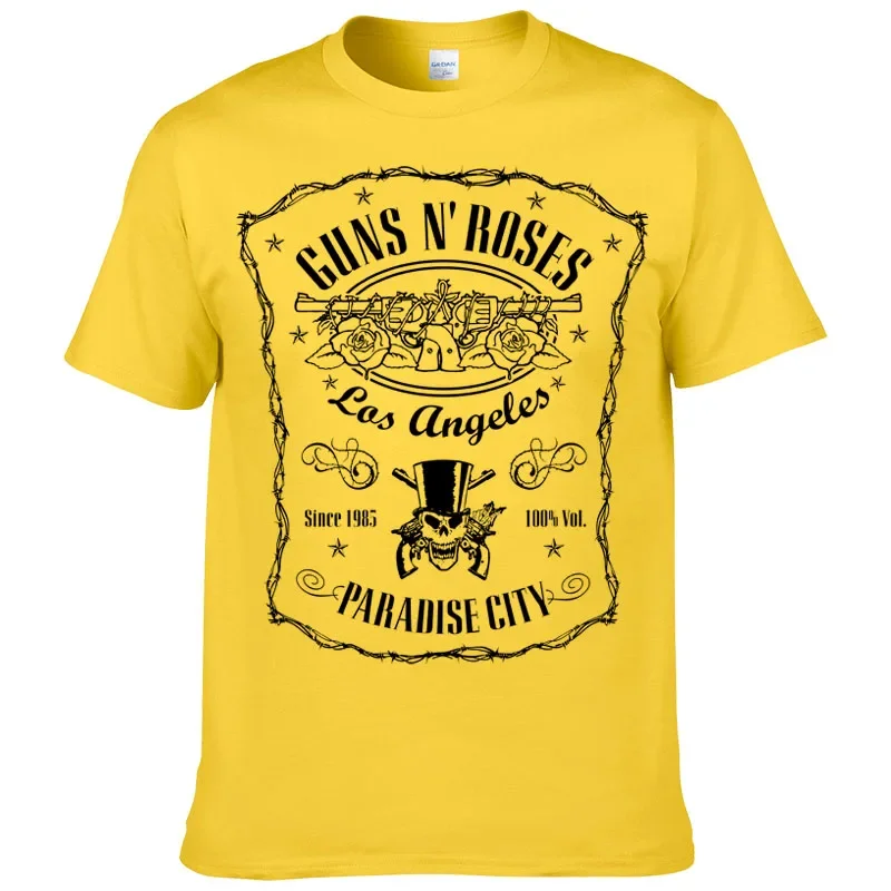 Футболка мужская с принтом из тяжелого металла хлопковая тенниска рок-группы Guns