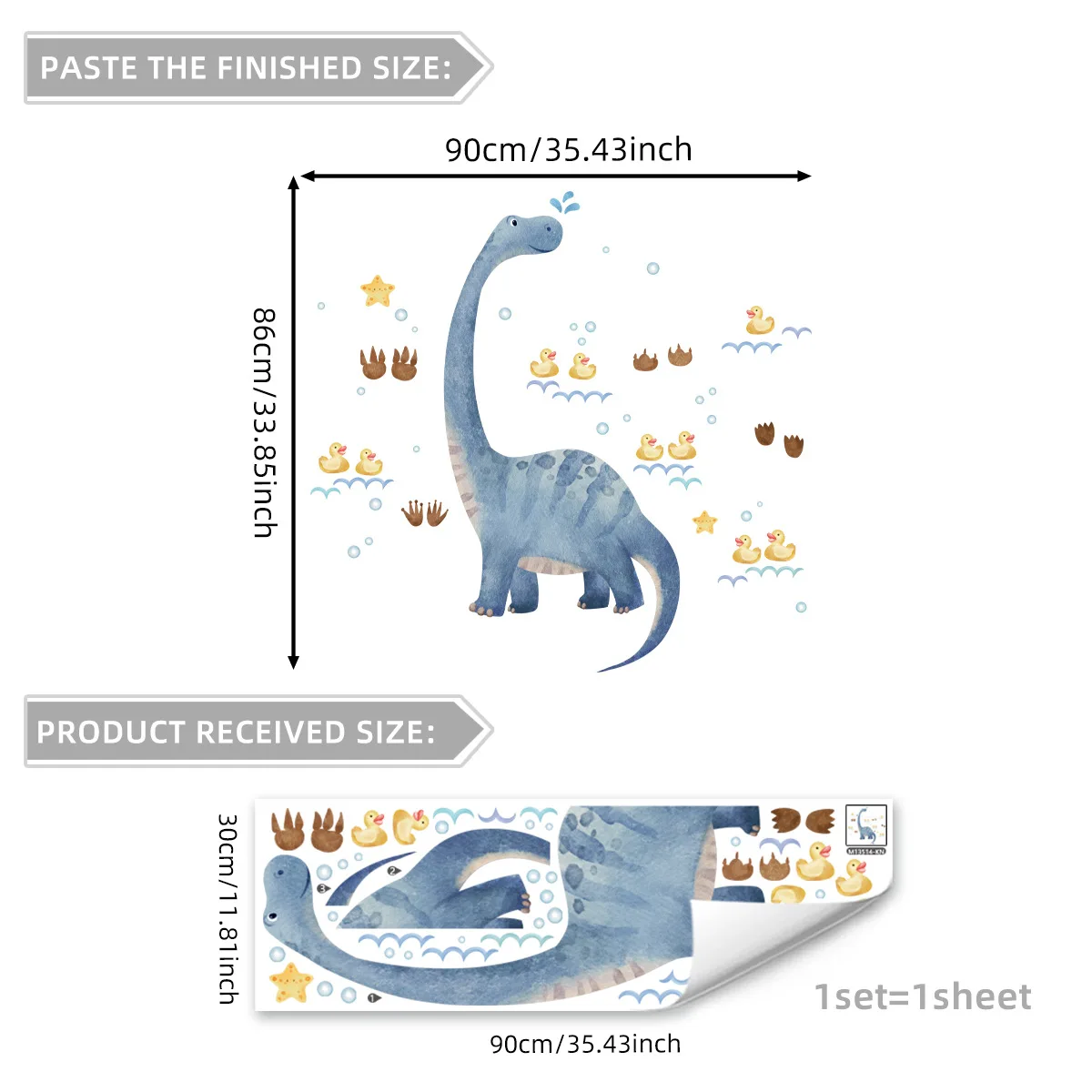 Наклейка на стену с изображением динозавра маленькая утка наклейка обои для