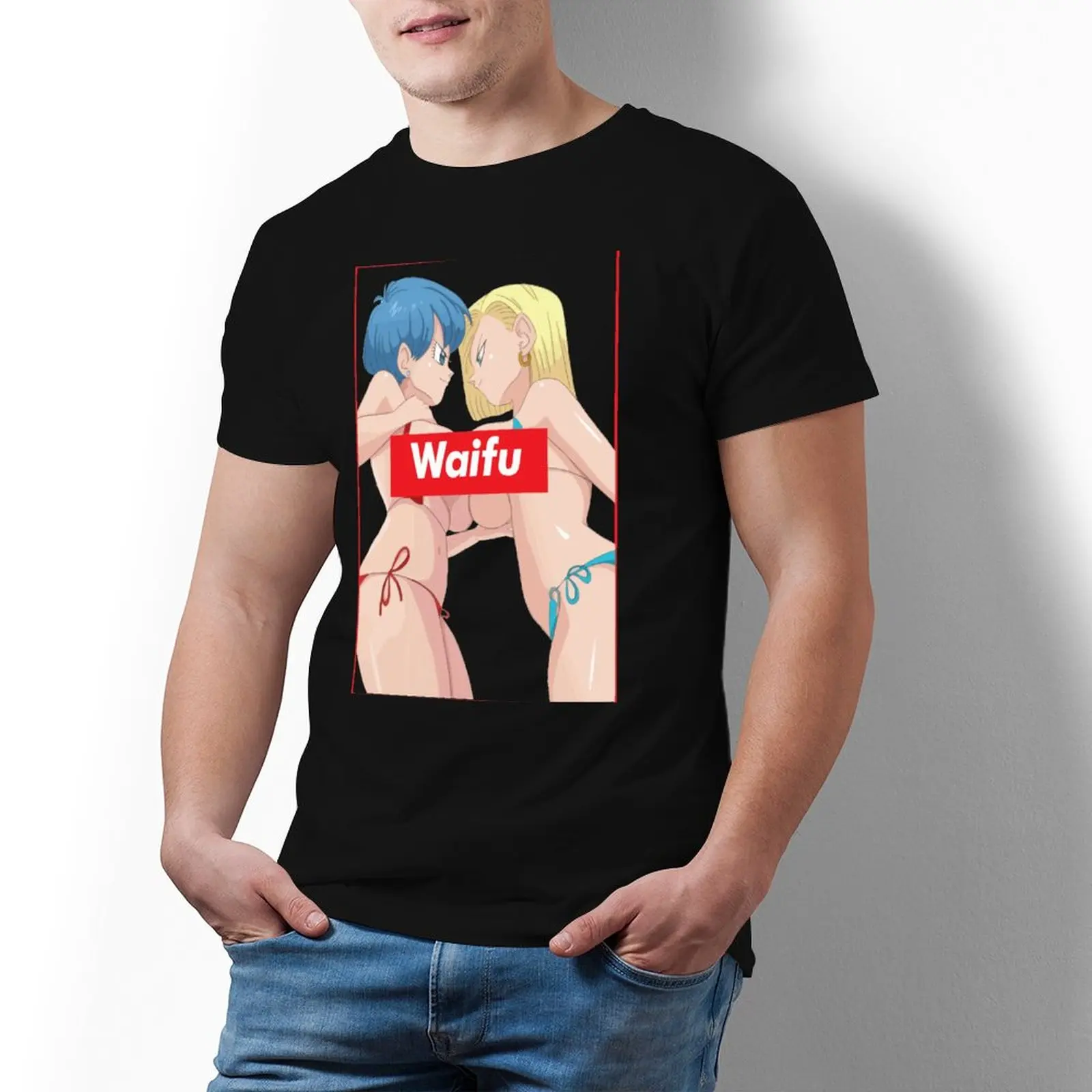 

Футболка Bandai Dragon Ball Bulma и Android 18 из материала Waifu футболка с японским человеком потрясающая футболка хлопковая Футболка большого размера с пр...